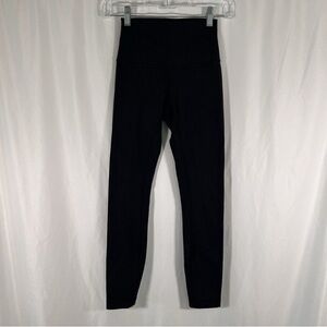 Lululemon Leggings Women's 2 Solid Black Pull On Stretchy 26" Inseam